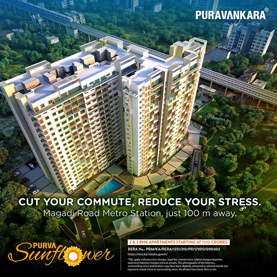 Book 2 & 3 BHK @ Rs 1.12 cr at Purva Sunflower in Bangalore Update